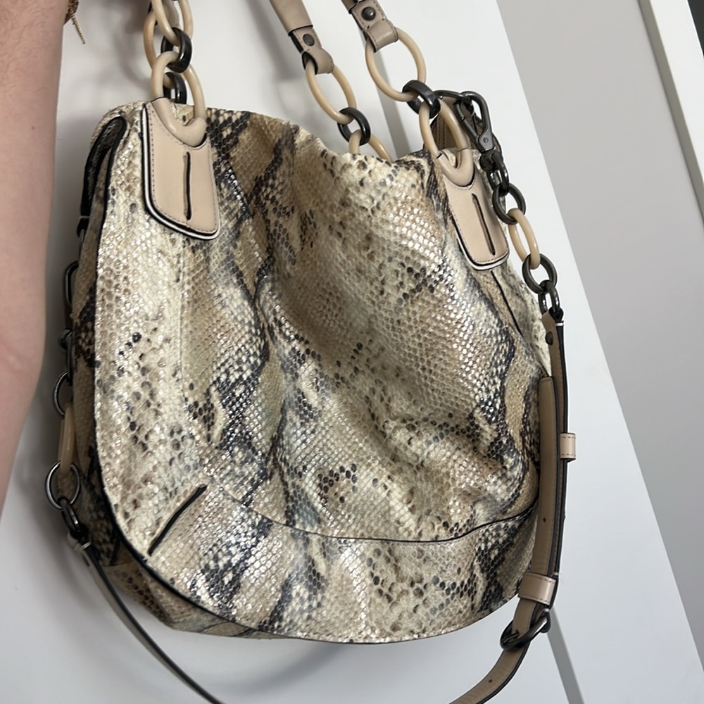 Coach Kristin Python Snakeskin embossed Tote Satc… - image 5